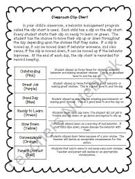 Clip Chart Explanation Free Letter To Parents Behavior