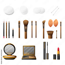 makeup kit in cartoon flat style