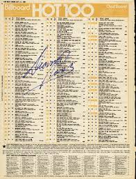 Diana Ross Billboard Chart Signed Circa 1980