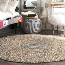 braided jute gray round indoor area rug