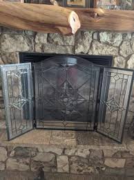 Fireplace Cover Beveled Stained Glass
