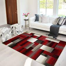 handcraft rugs red black gray abstract