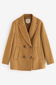 Buy Boden Brown Wool Blend Pea Coat