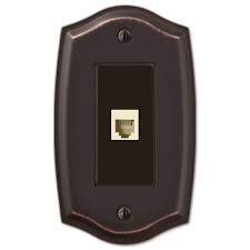 Amerelle Bronze 1 Gang Phone Jack Wall