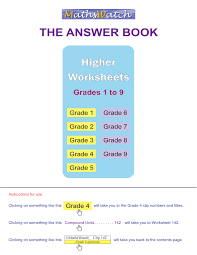 The Higher Worksheets Ebook Answers