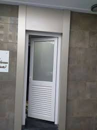 L Handle Hinged Upvc Louver Door For