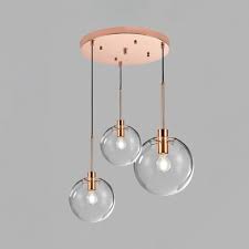 Maybe you would like to learn more about one of these? Clear Glass Round Multi Light Pendant Simple 3 Lights Hanging Ceiling Lamp In Rose Gold Beautifulhalo Com