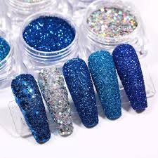6 bo holographic nails glitter
