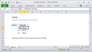 How To Use The Excel True Function Exceljet