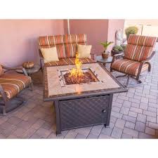 Square Marble Tile Top Propane Fire Pit