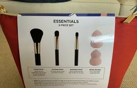 5 piece beauty essentials bag brushes