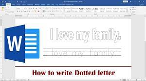 write dotted letter or trace letter