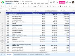 construction free spreadsheet templates