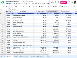 construction budget template