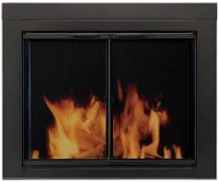 Black Glass Modern Fireplace Screens