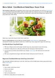 Maybe you would like to learn more about one of these? Membuat Menu Makanan Sehat Salad Sayuran