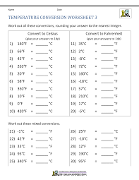 Temperature Conversion Worksheet