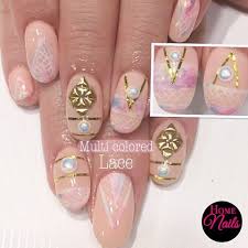 geometrical gelish nail art design