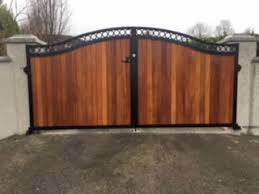 arched metal frame timber gate