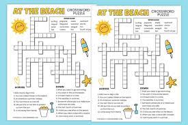beach printable crossword puzzle for