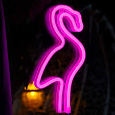 Pink Flamingo Neon Light Sign Romantic Led Wall Mount Decor Easy Install New Wish