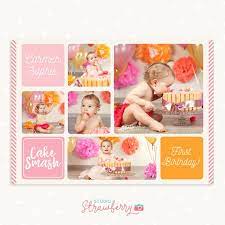Picture Collage First Birthday Cakes gambar png