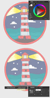 create a detailed lighthouse flat icon