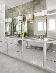 washstand with mirrored cabinet doors