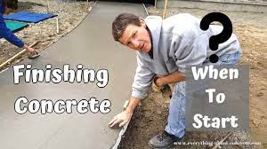 When To Start Finishing Concrete After The Pour - YouTube