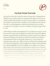 And therefore everything i have. My Role Model Example Essay Example 597 Words Gradesfixer