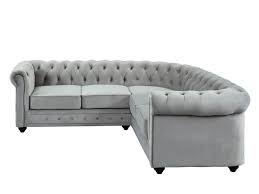 Chesterfield design luxus polster sofa couch sitz garnitur leder textil neu #126. Chesterfield Ecksofa Samt Anton Silber