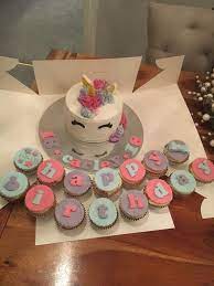 Asda Unicorn Cake With Home Made Matching Cupcakes And Ive Added A Few  gambar png
