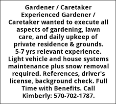 gardener caretaker 570 702 1787