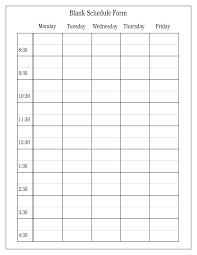 Free Blank Daily Schedule Form Daily Schedule Template