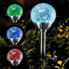 Colour Changing Glass Ball Solar Stake