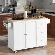 White Kitchen Island With Solid Wood
