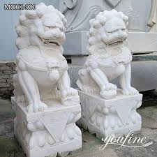 White Marble Chinese Foo Dog Garden