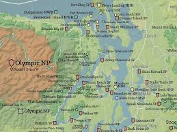 Washington State Parks Federal Lands Map 18x24 Poster