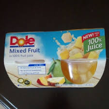 calories in dole mixed fruit cup in 100