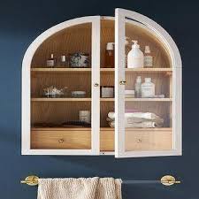 Fern Arched White Wall Storage Cabinet