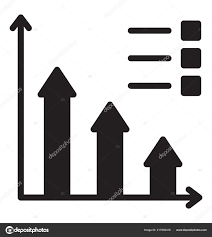 Bar Chart Analysis Glyph Icon Growth Chart Stock Vector