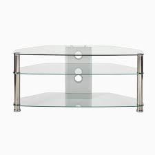 Corner Tv Stand In Clear Glass Up To 42