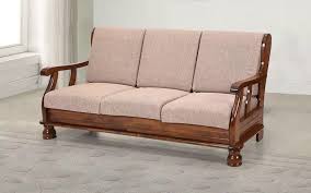 dakota 3 seater wooden sofa in brown