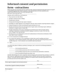 extractions consent form complete with