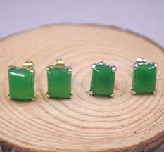 green jade earrings stud for women jade