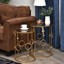 Round Coffee Tables Set Of 2 Gold