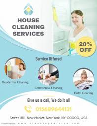 Professional House Cleaning Service Flyer Template Postermywall