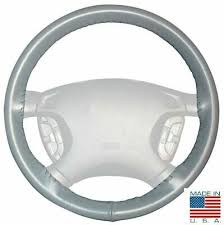 Grey Axx Leather Steering Wheel Cover Stitch On For Gmc Buick Other Makes Ebay