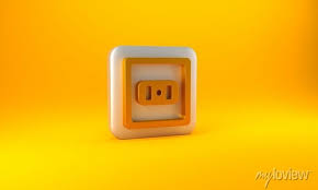 Gold Electrical Icon Isolated On