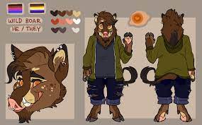 oc / commission ] wild boar fursona refsheet for @bearliquids (tumblr) [  commissions open! ] : r/furry